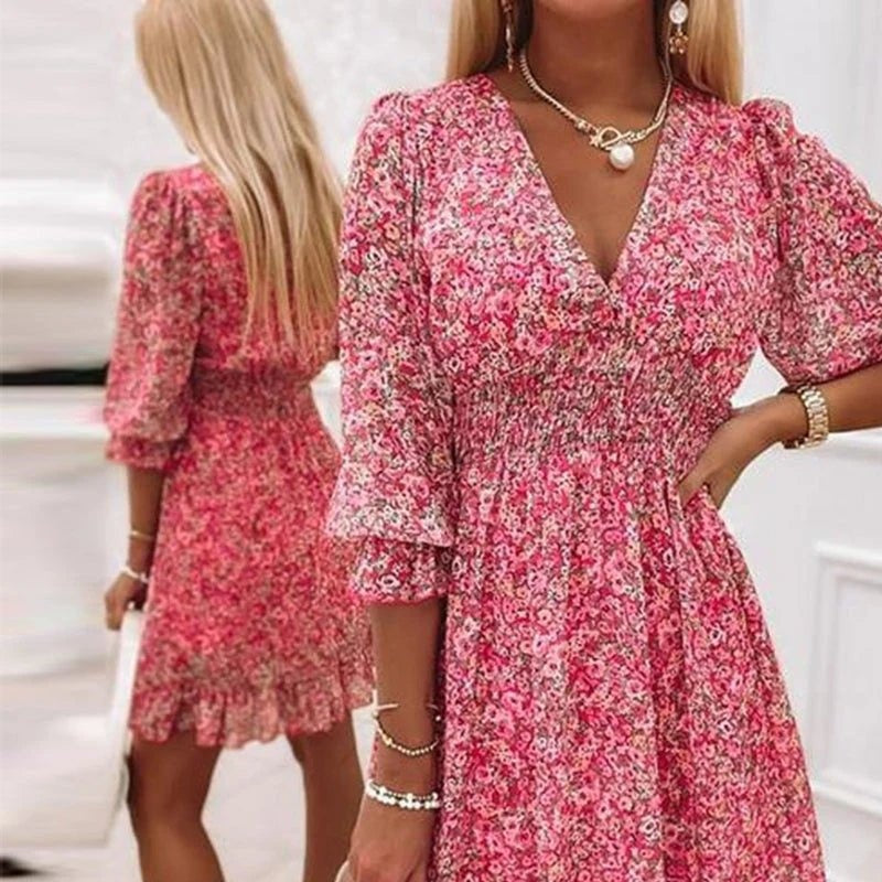 Nissia™ | Rochie Mini cu Volane Florale