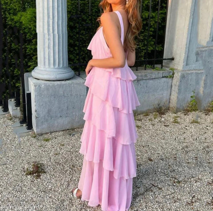 Ayelet™ | Rochie Maxi cu Umeri Decupați și Volane