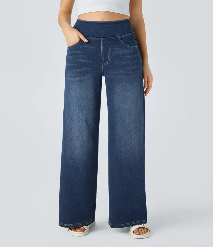 Solène - Jeans cu Picior Larg Fit Relaxed