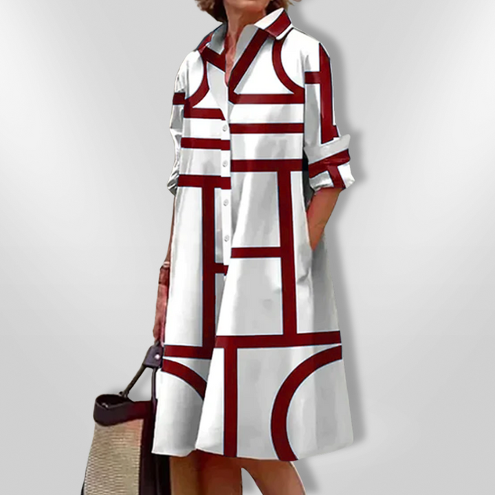 Bruria™ | Rochie Midi Geometrică