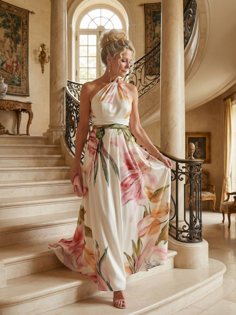 Amiel | Rochie Maxi Florală Ușoară