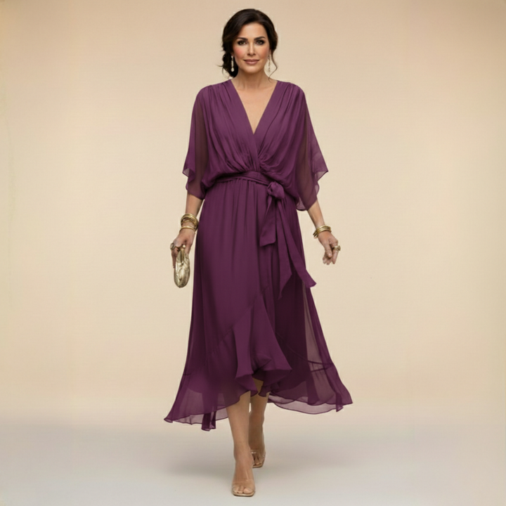 Monica | Rochie din chiffon cu decolteu în V