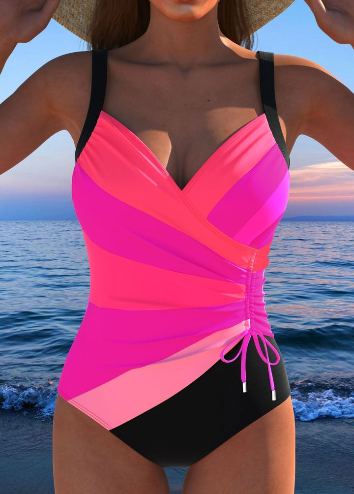 Costum de Baie Luxe Surplice cu Print Colorat