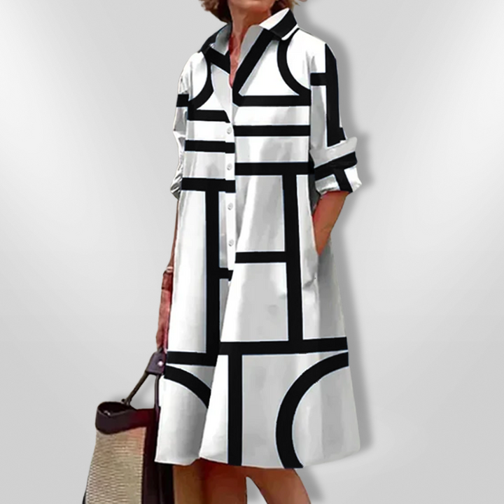 Bruria™ | Rochie Midi Geometrică