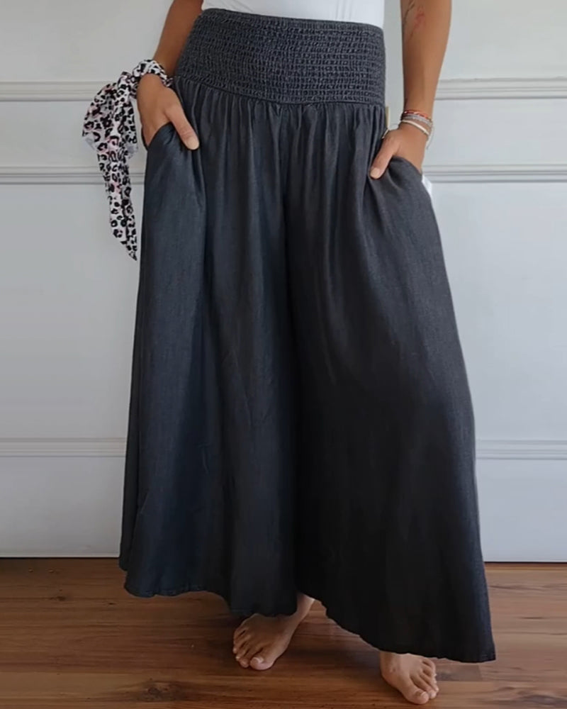 Jasper | Pantalon Fluid cu Talie Smockată