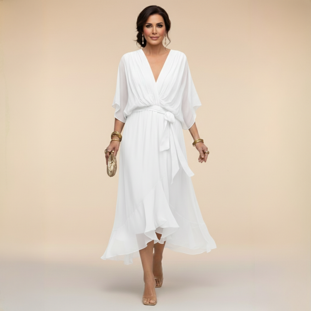 Monica | Rochie din chiffon cu decolteu în V