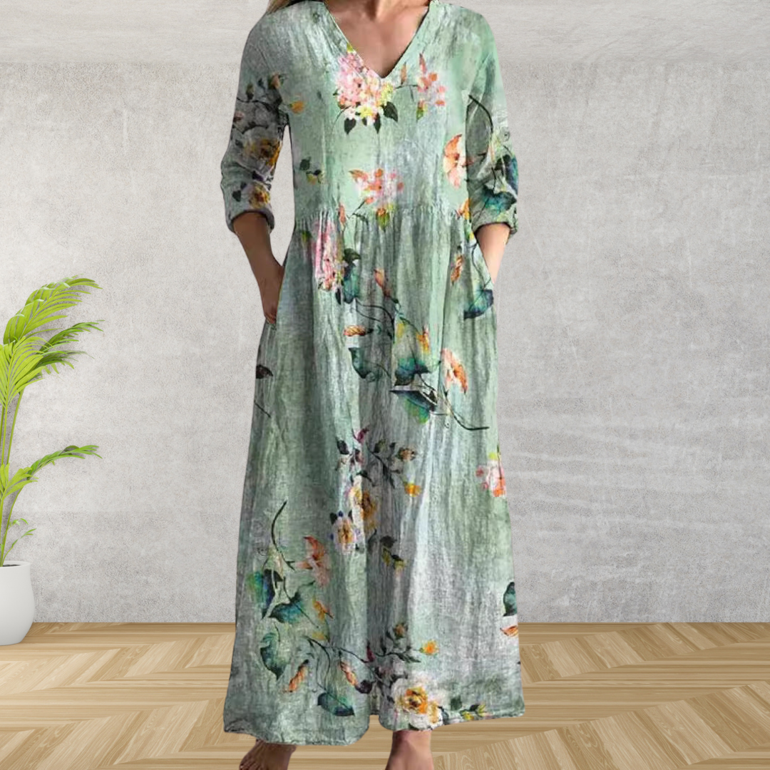 Yulya™ | Rochie Midi Florală Elegantă