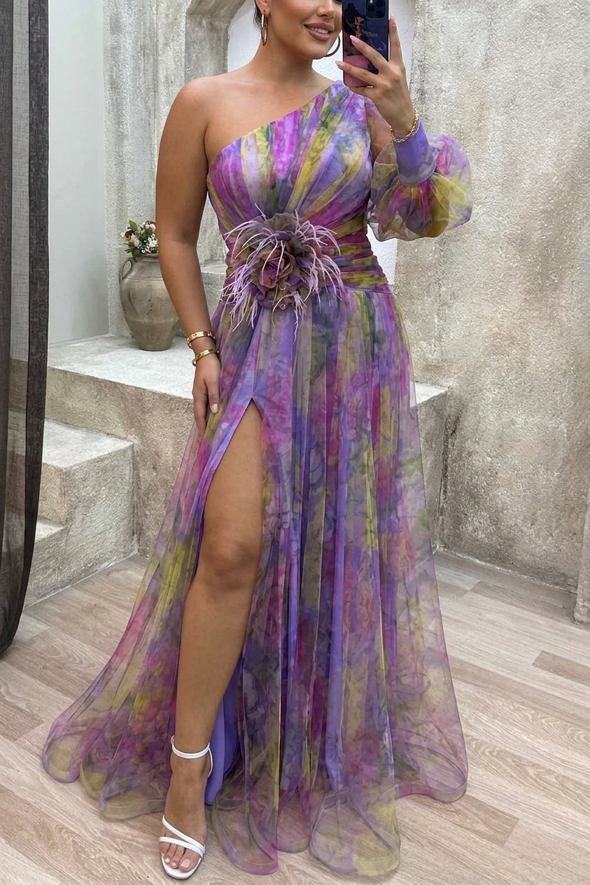 Grace | Rochie Maxi Plisată Florală pentru Vară