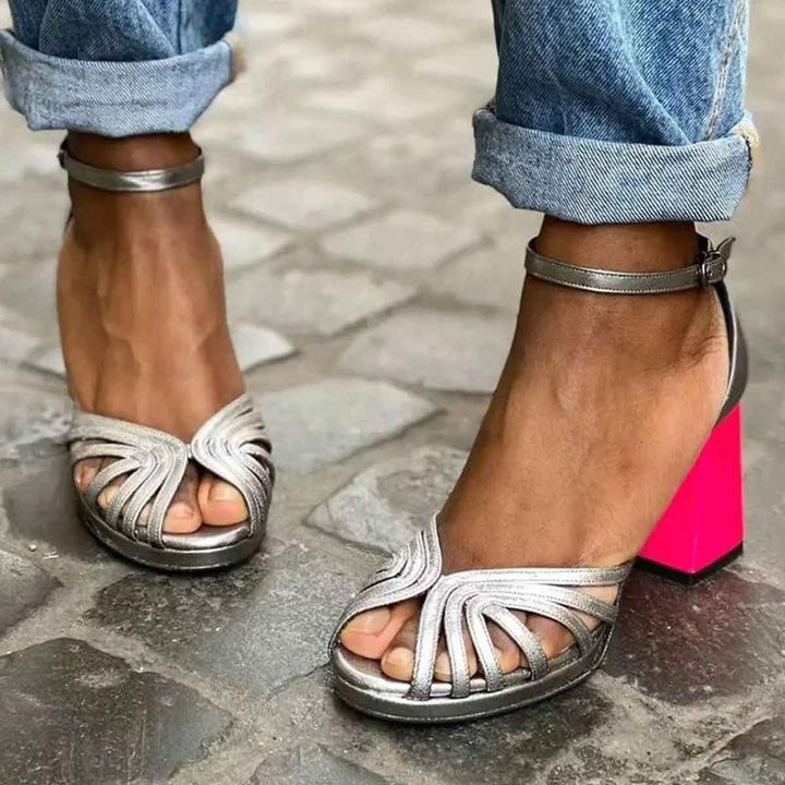 Marcella™ | Sandale cu Toc Lucios