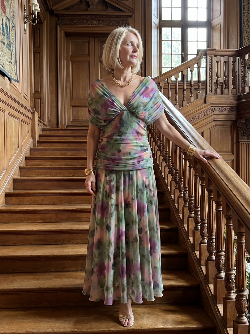 Calen | Rochie Midi cu Umeri Descoperiți