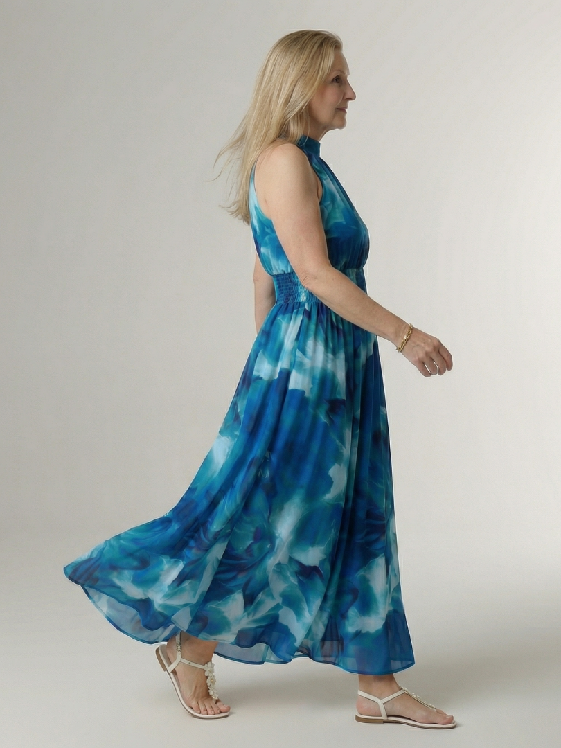 Sylin | Rochie Midi cu Guler în Stil Halter