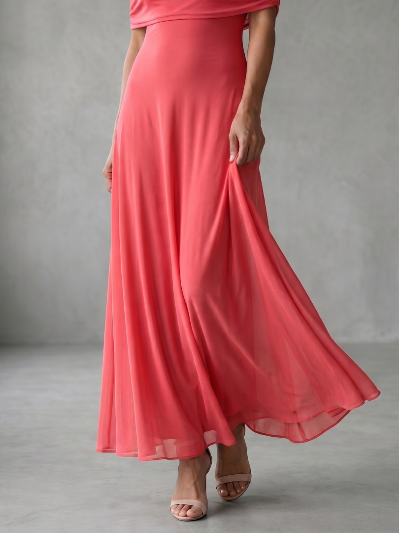 Iunie | Rochie Midi cu Umeri Decupați