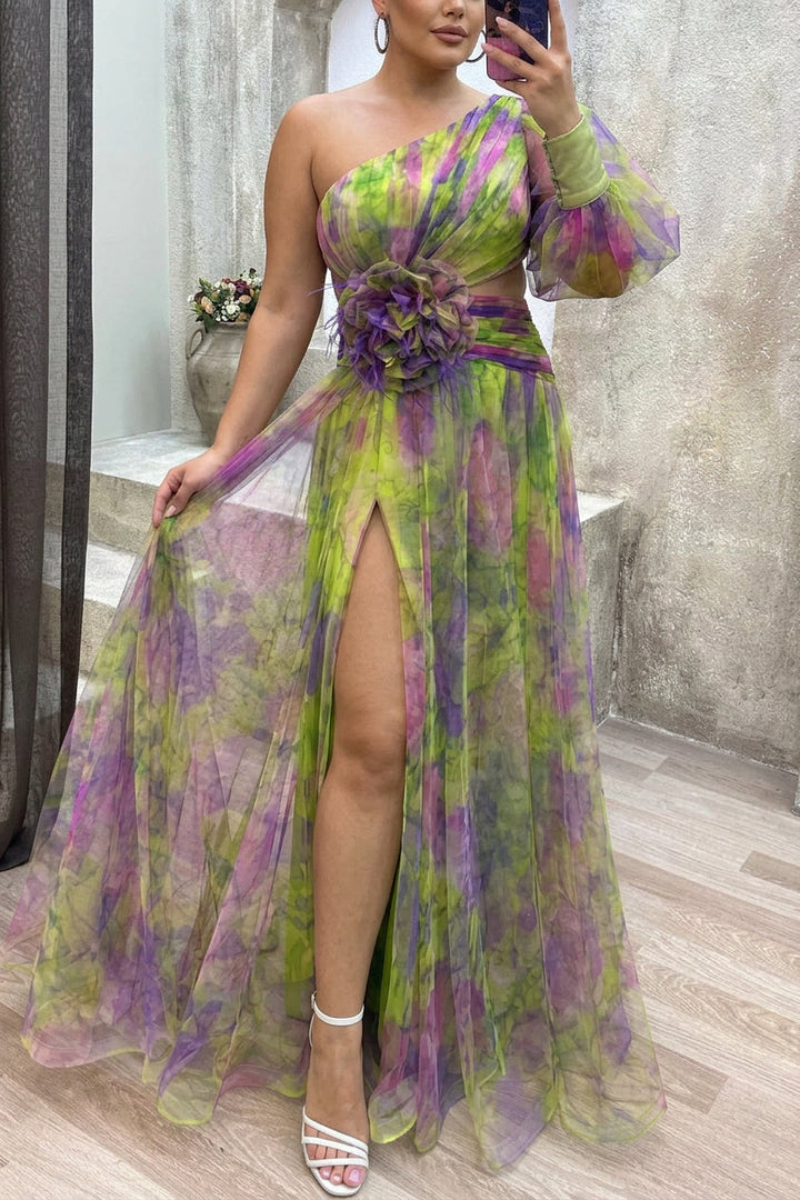 Grace | Rochie Maxi Plisată Florală pentru Vară
