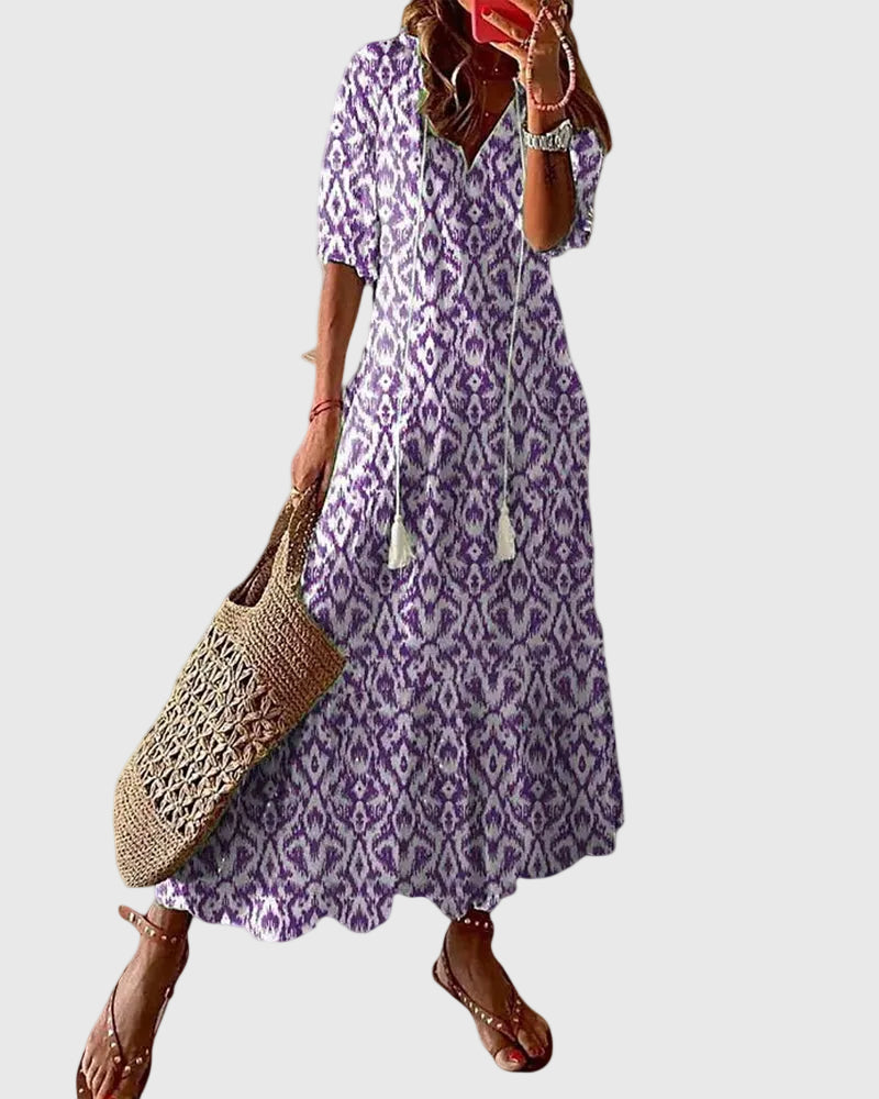Noor™ | Rochie Maxi Boho Vintage de Vară
