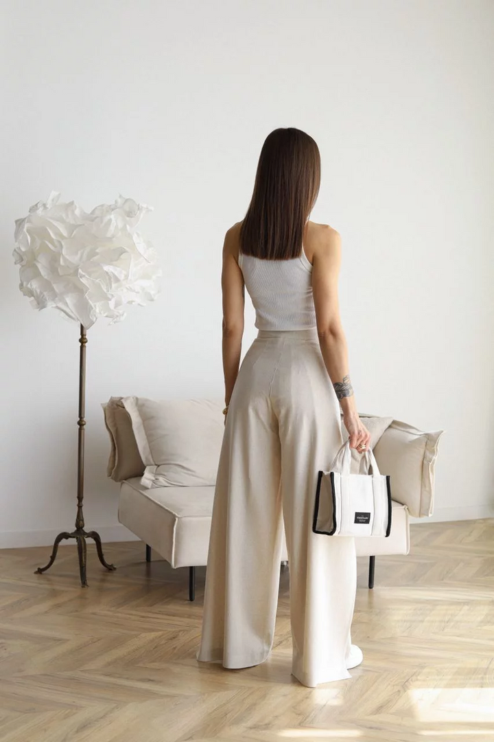 ARIANE – PANTALONI DIN IN CU PICIORI LARGI PENTRU FEMEI