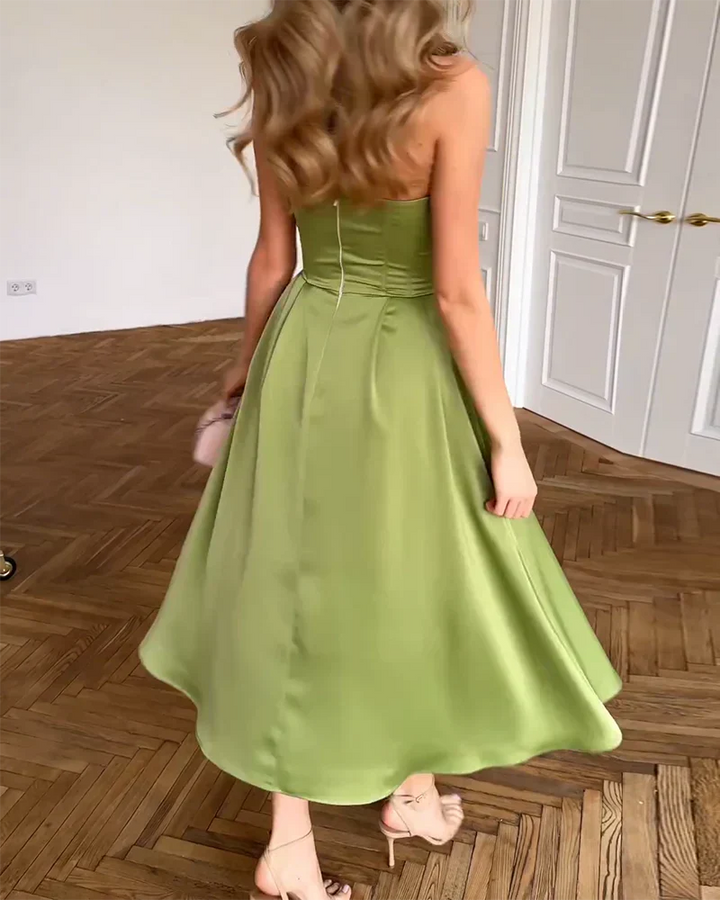 Liora™ | Rochie Midi Elegantă Fără Bretele
