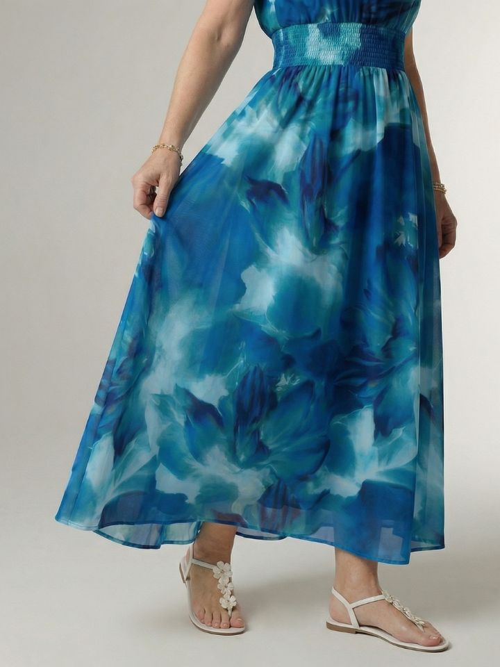 Sylin | Rochie Midi cu Guler în Stil Halter
