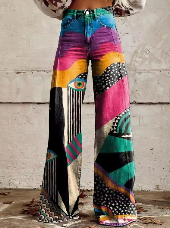 Talia - Pantaloni Flared Boho Chic