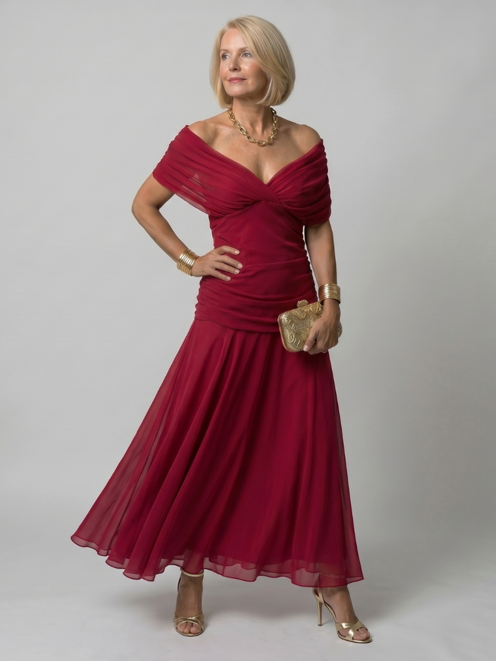 Calen | Rochie Midi cu Umeri Descoperiți
