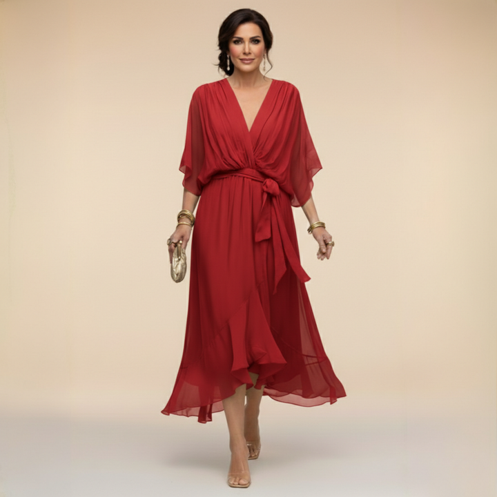 Monica | Rochie din chiffon cu decolteu în V