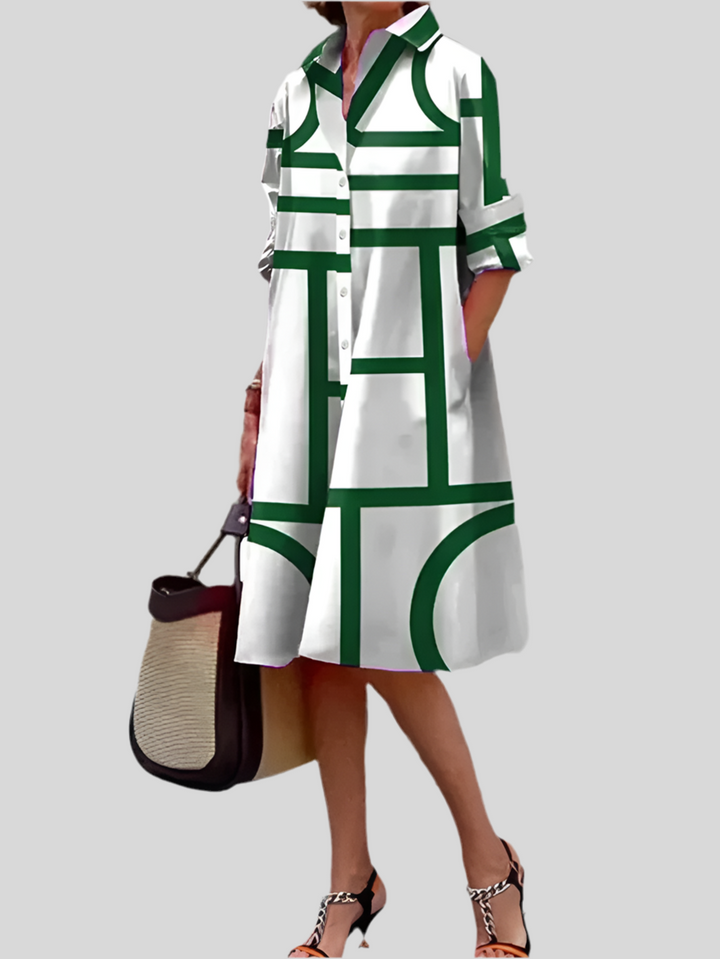 Bruria™ | Rochie Midi Geometrică