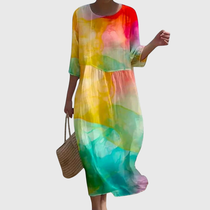 Elena™ | Rochie Maxi Florală Stilată