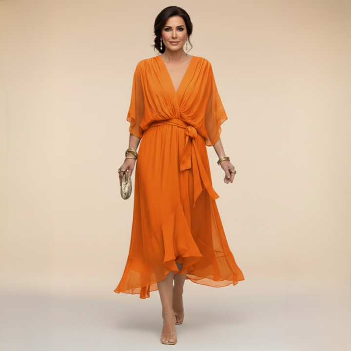 Monica | Rochie din chiffon cu decolteu în V