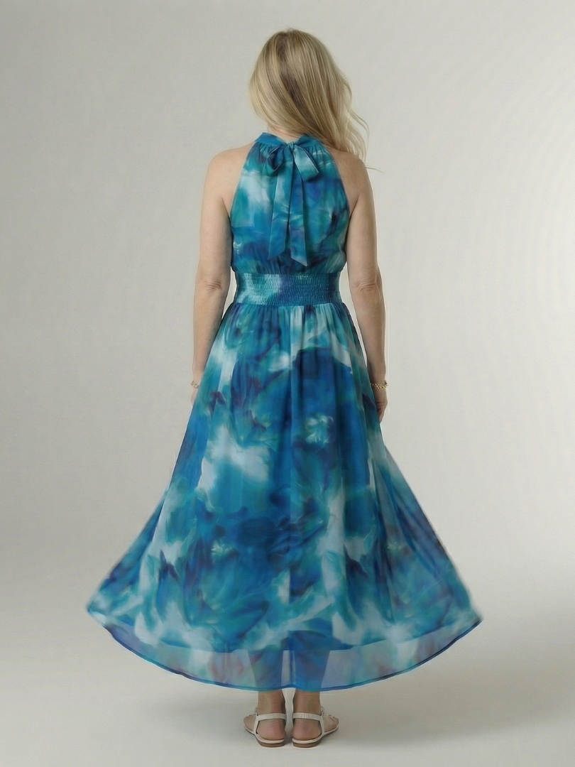 Sylin | Rochie Midi cu Guler în Stil Halter