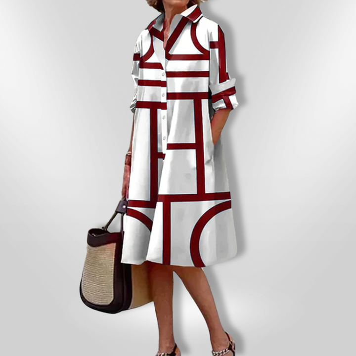 Bruria™ | Rochie Midi Geometrică