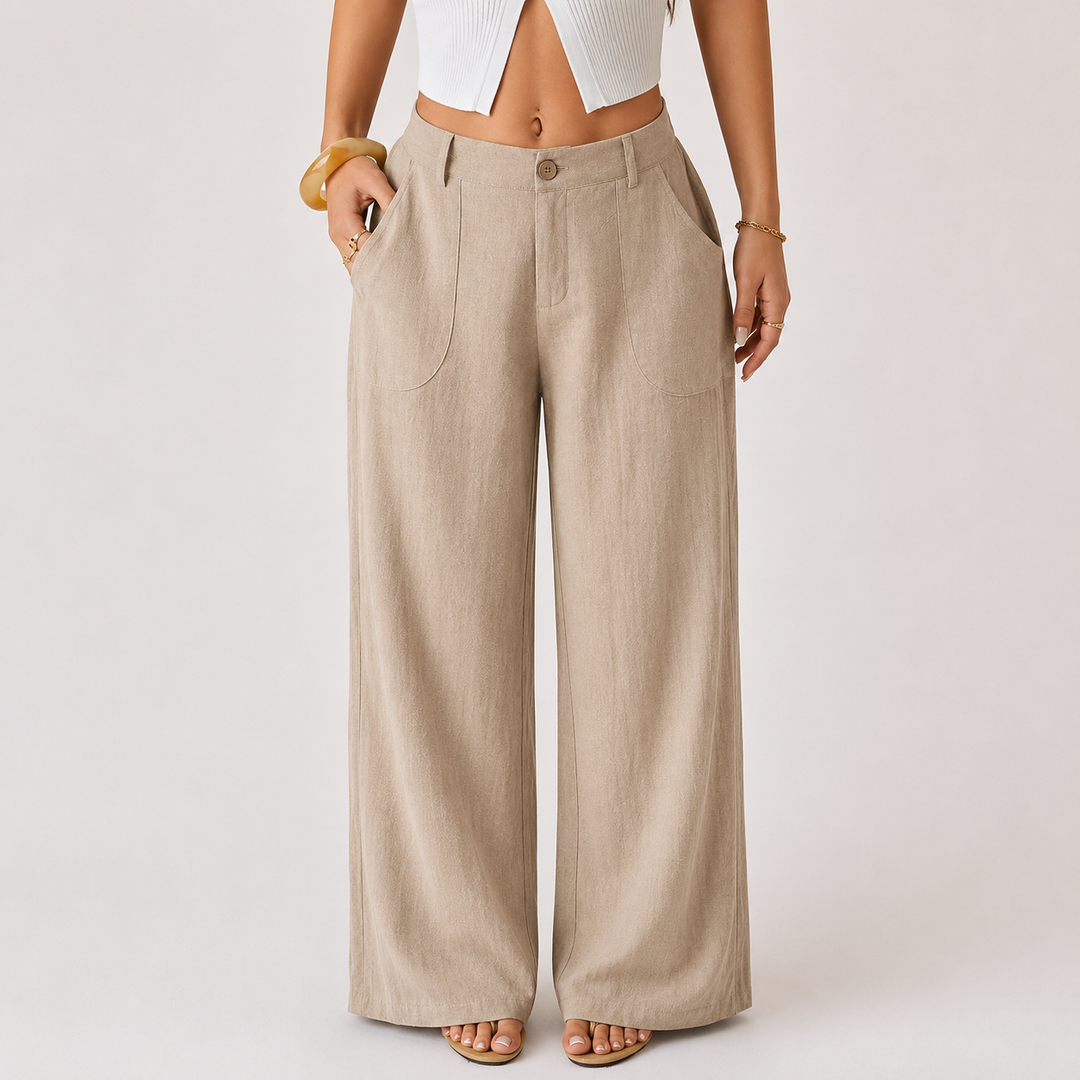 Élina™ Pantalon Larg Eleganță Naturală