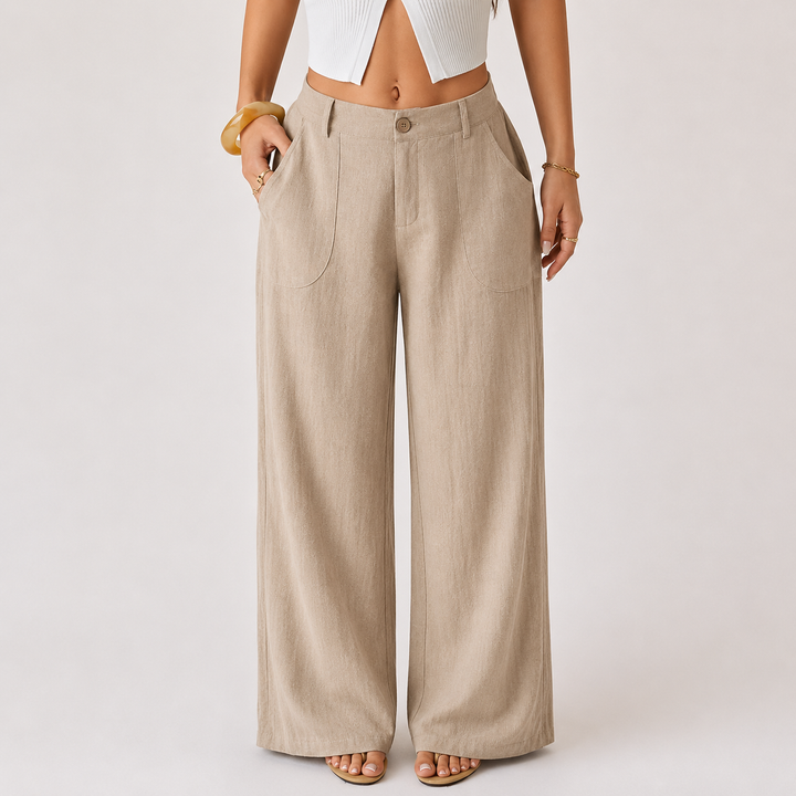 Élina™ Pantalon Larg Eleganță Naturală