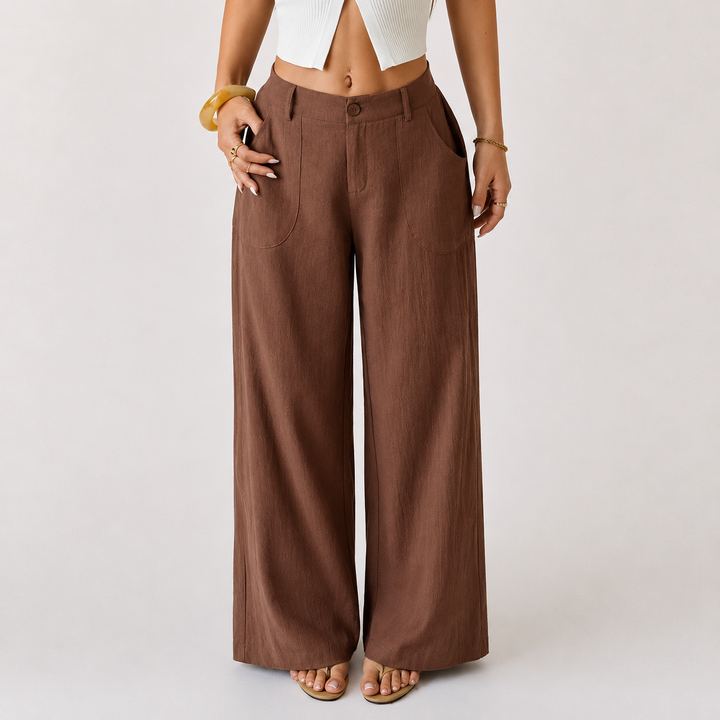 Élina™ Pantalon Larg Eleganță Naturală