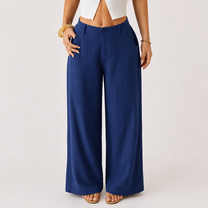 Élina™ Pantalon Larg Eleganță Naturală