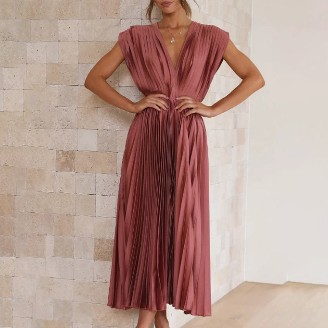 Marni™ | Rochie Midi Plisată Timeless