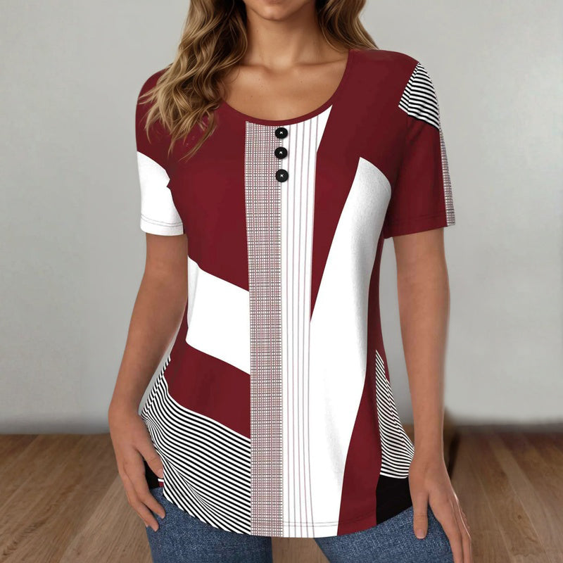 Tricou Rayé Cu Blocuri De Culoare
