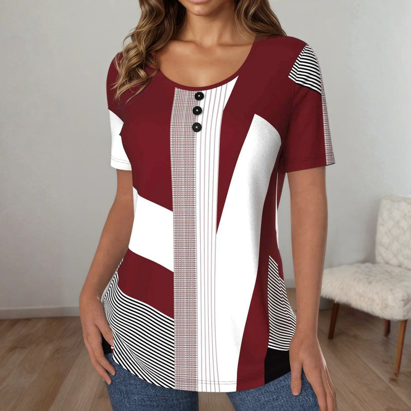 Tricou Rayé Cu Blocuri De Culoare