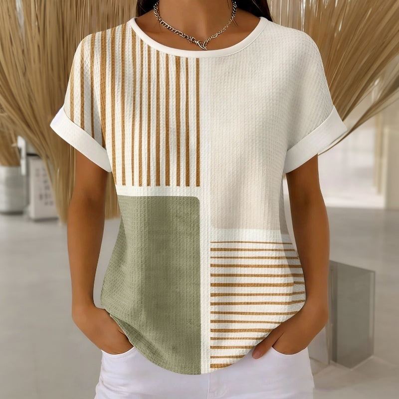 Tricou Rayé Cu Banchete Colorate