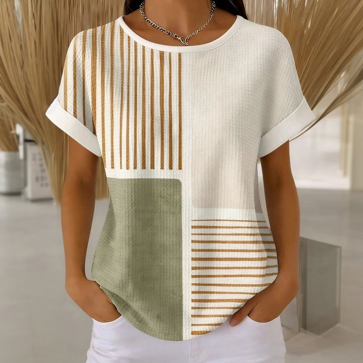 Tricou Rayé Cu Banchete Colorate
