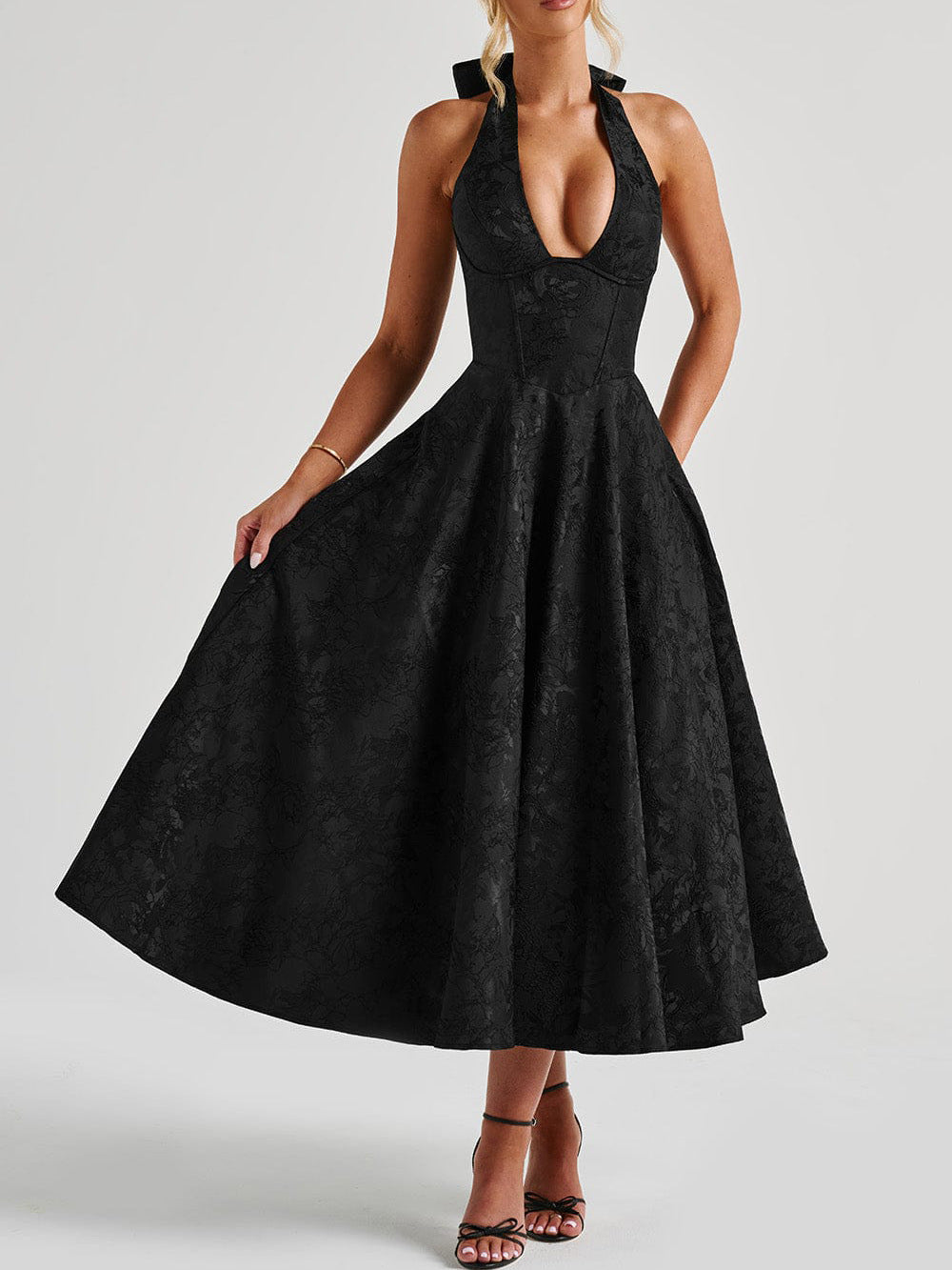 Maya™ | Rochie Midi Elegantă în Galben Limon
