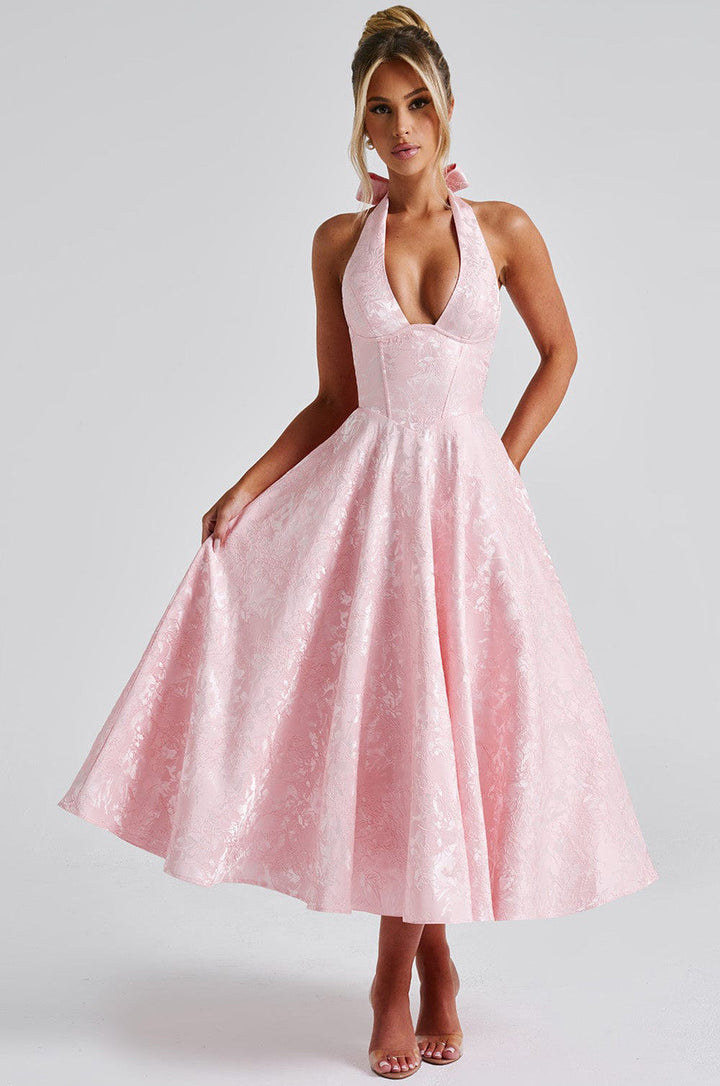 Maya™ | Rochie Midi Elegantă în Galben Limon
