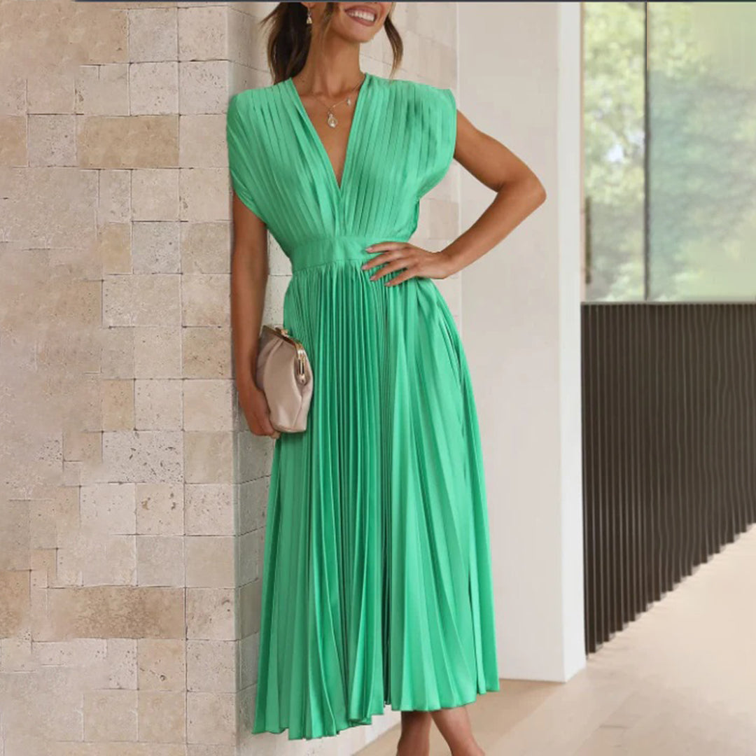 Marni™ | Rochie Midi Plisată Timeless