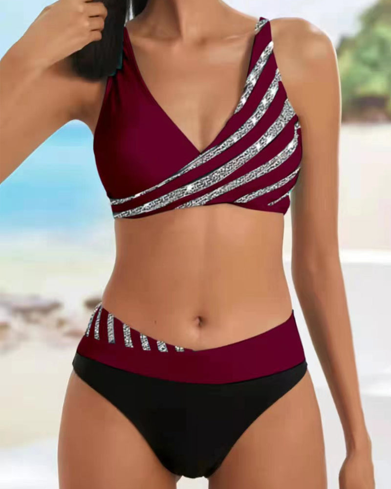 Mona - Bikini Imprimat în Nuante Calde