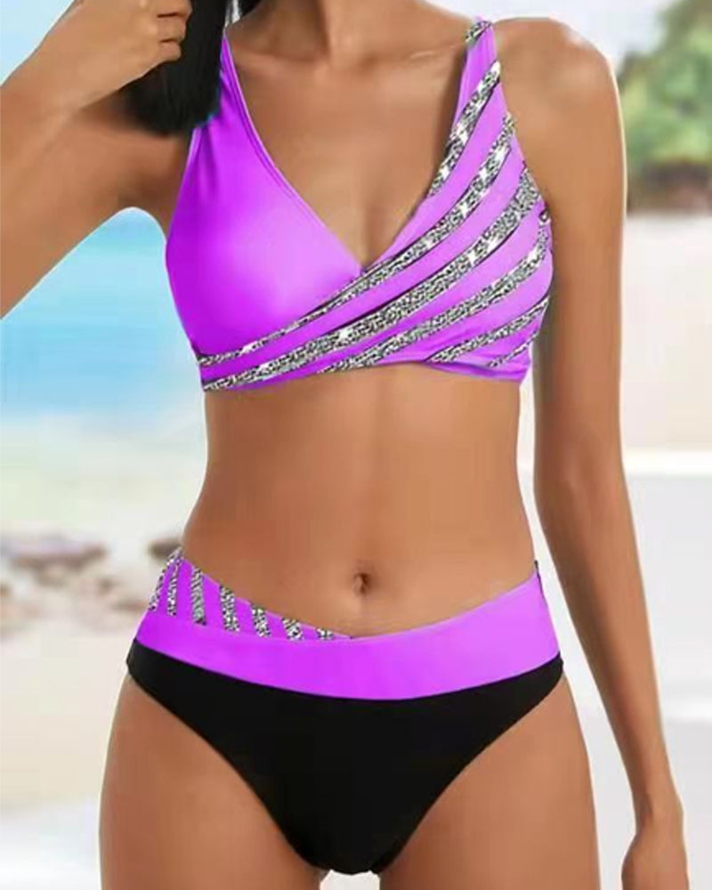 Mona - Bikini Imprimat în Nuante Calde