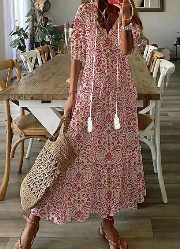 Noor™ | Rochie Maxi Boho Vintage de Vară