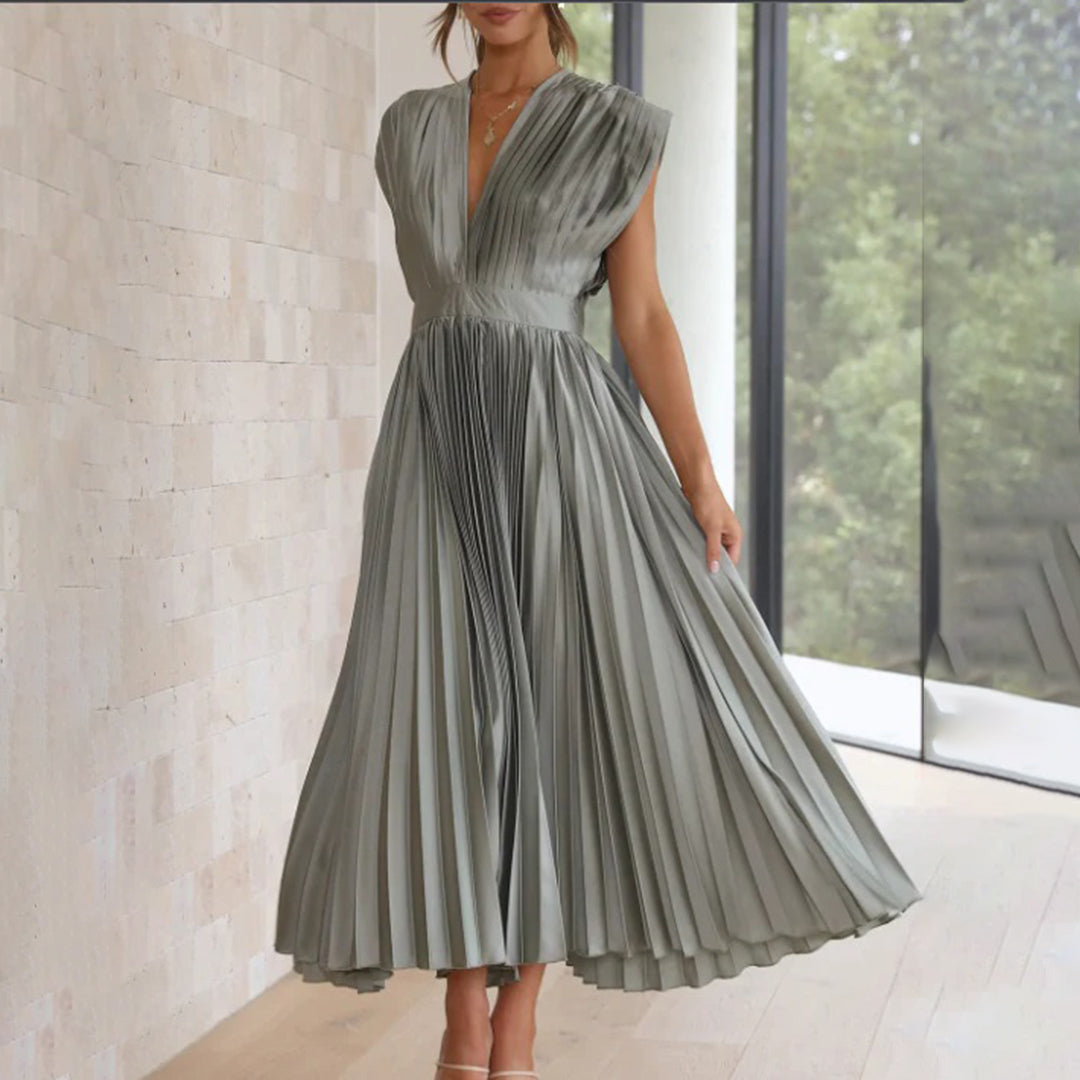 Marni™ | Rochie Midi Plisată Timeless