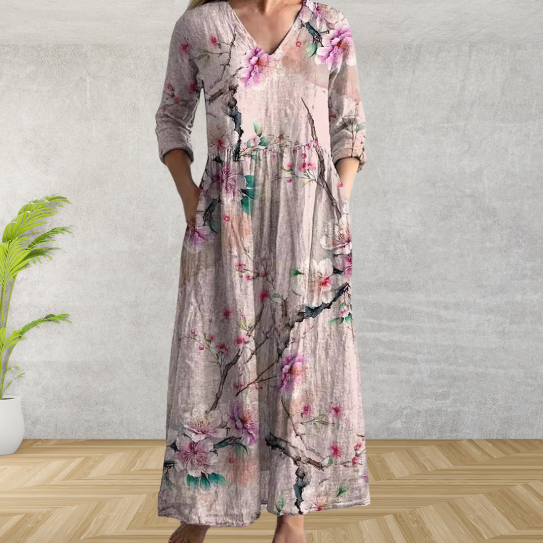 Yulya™ | Rochie Midi Florală Elegantă