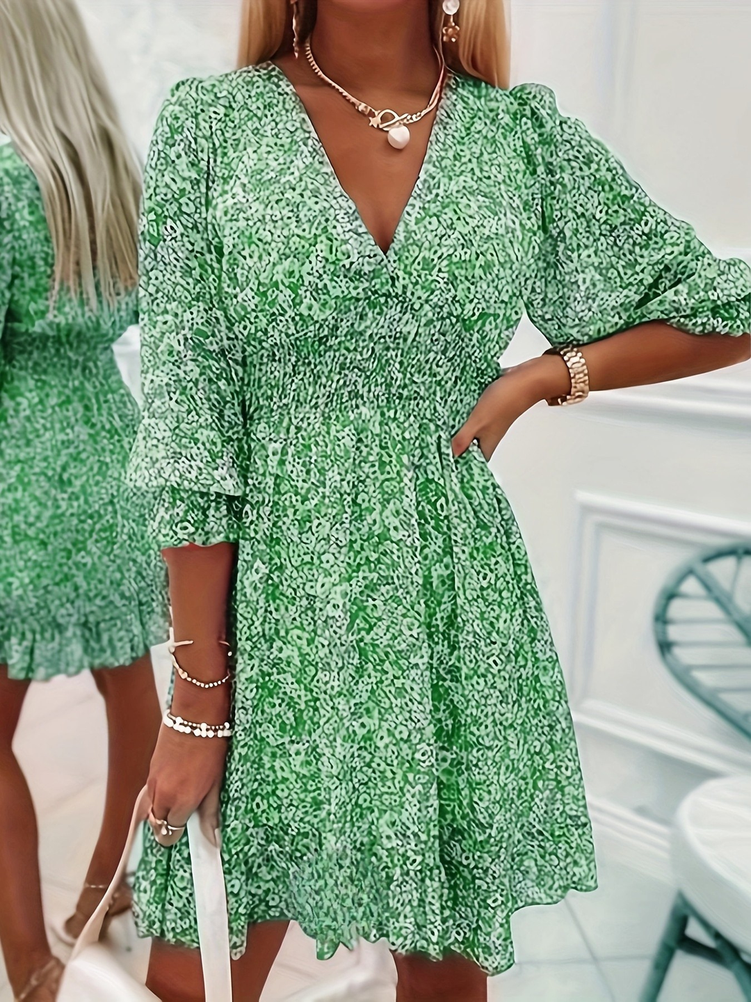 Nissia™ | Rochie Mini cu Volane Florale