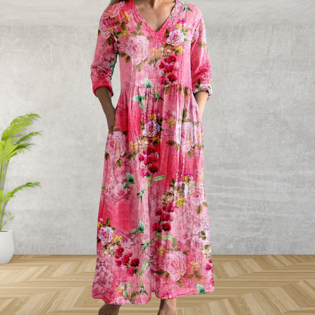 Yulya™ | Rochie Midi Florală Elegantă