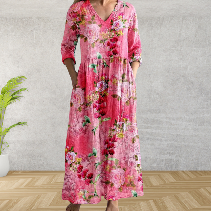 Yulya™ | Rochie Midi Florală Elegantă