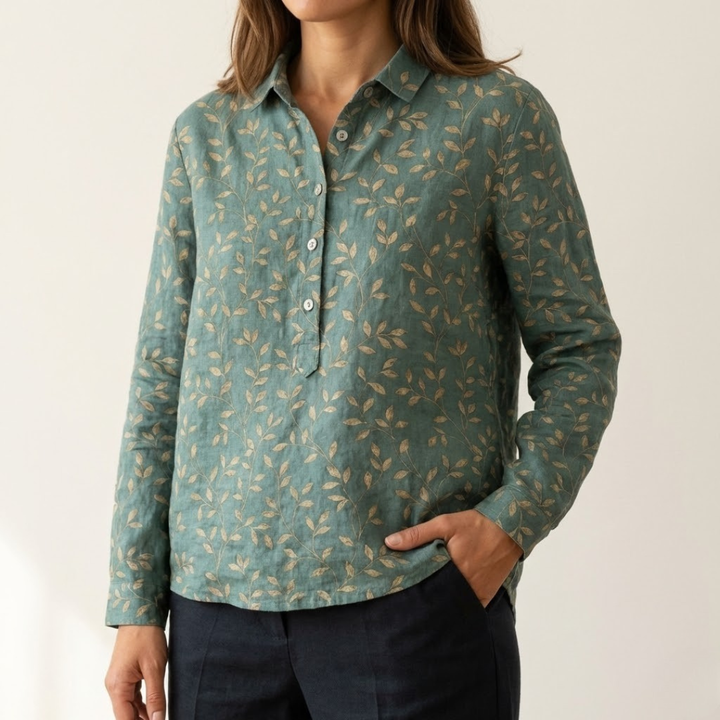 Seraphina™ | Bluză din In fără Timp cu Print